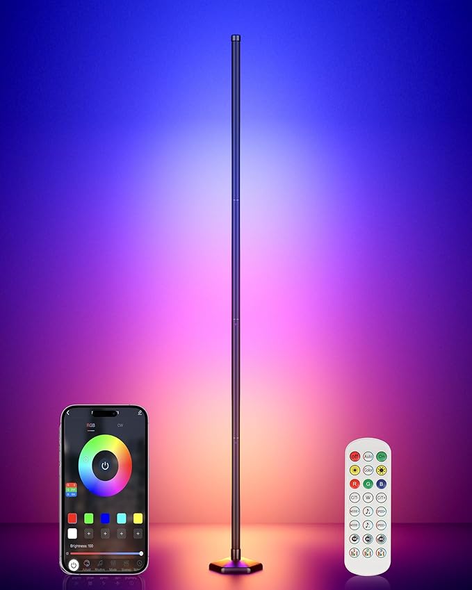 RGB Corner Floor Lamp, Modern Standing Lamp