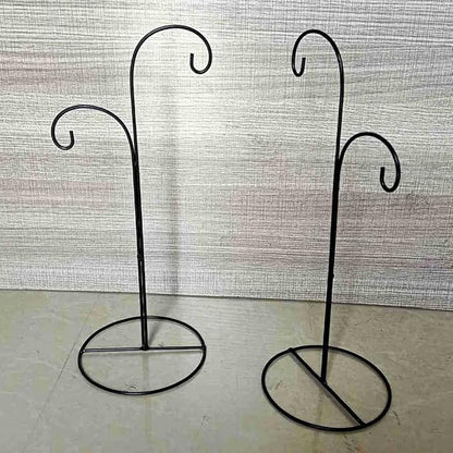 SGrace Ornament Display Stand Holder Home Wedding Decoration Rack for Hanging Glass Globe Pot Stand Iron Pothook Stand Terrarium Witch Ball (2, 13.8"x5.5")