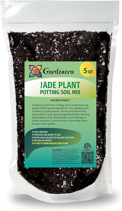 GARDENERA Premium Jade Plant Potting Soil Mix - (5 Quart Bag)
