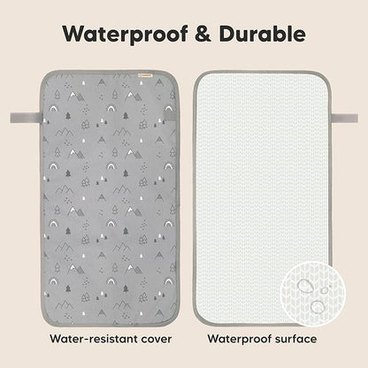 KeaBabies Portable Diaper Changing Pad, Easy Wipe Clean - Foldable Waterproof Baby Changing Mat for Diaper Bag, Compact, Lightweight, 25x13 Newborn, Infant, Baby Changer Travel Essential (Woodland)