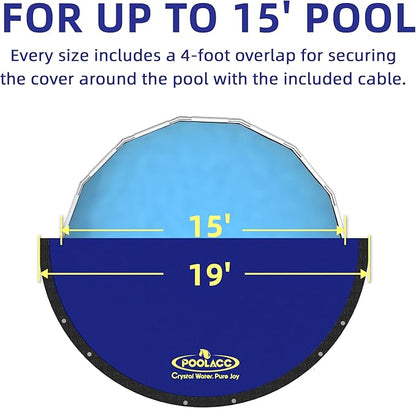 Pool Covers for Above Ground Pools - 15 ft Round Winter Pool Cover, Extra Durable Cold- and UV-Resistant Heavy-Duty Swimming Pool Cover for Winterizing