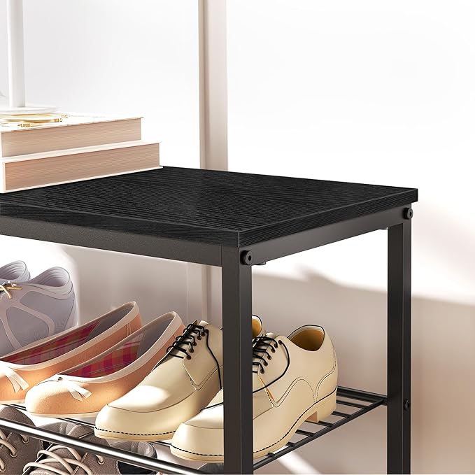10 Tier Shoe Rack, Large Capacity Shoe Storage Organizer Holds 40 Pairs, Sturdy and Stable, for Entryway, Hallway, Closet, Dorm Room, Black SS10BB