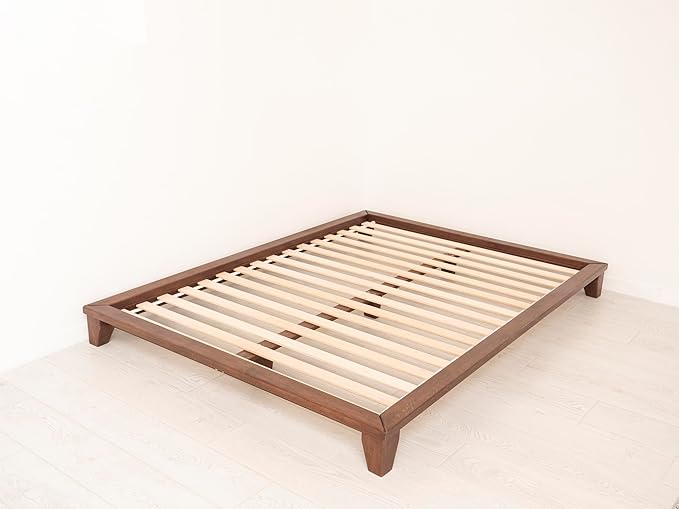 BUSYWOOD Japanese Style Bed Frame - Twin Toddler Bed Frame with Legs - Toddler Full Size Bed - Bed Base Queen - Solid Wood Platform Bed King - Bed Frame Wood - Platform Toddler Bed - Low Bed Frame