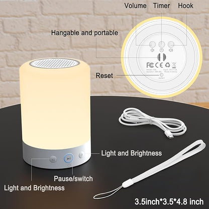Portable White Noise Machine with Night Light-20 Non-Looping Sleep Sounds, Higher Battery, 5 Color Night Light, Timer & Memory Function for Baby Nursery, Office, Travel