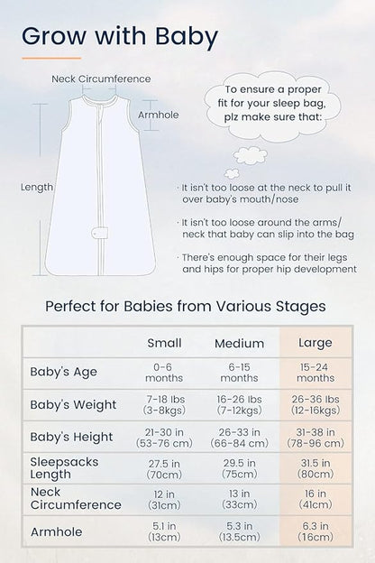TotAha Baby Sleep Sack 15-18-24 Months Babies Wearable Blanket Buttery Soft Sleepsacks 2-way Zipper Light Sleeping Bag 0.5 TOG, 3-Pack