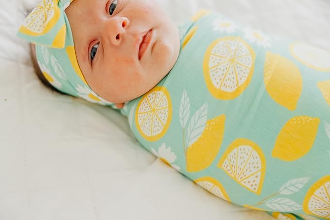 Copper Pearl Baby Swaddle Blanket - Premium Knit Baby Blanket, Large Soft Stretchy Receiving Blankets for Baby Boy and Girl, Swaddles for Newborn, Infant, and Toddler (Lemon)