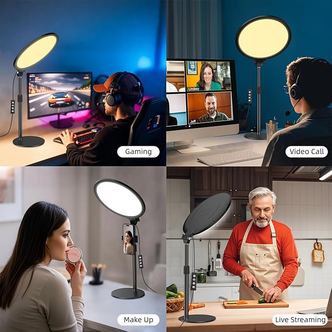 10.5in LED Desk Ring Light, Video Conference Lighting
