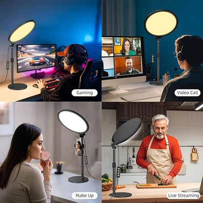 10.5in LED Desk Ring Light, Video Conference Lighting