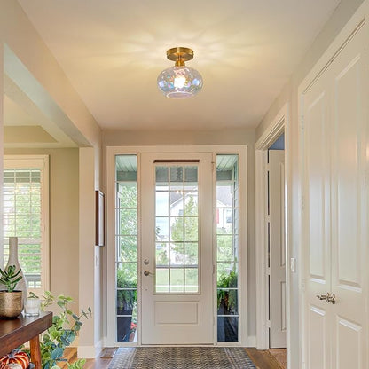 Vintage Glass Flush Mount Ceiling Light
