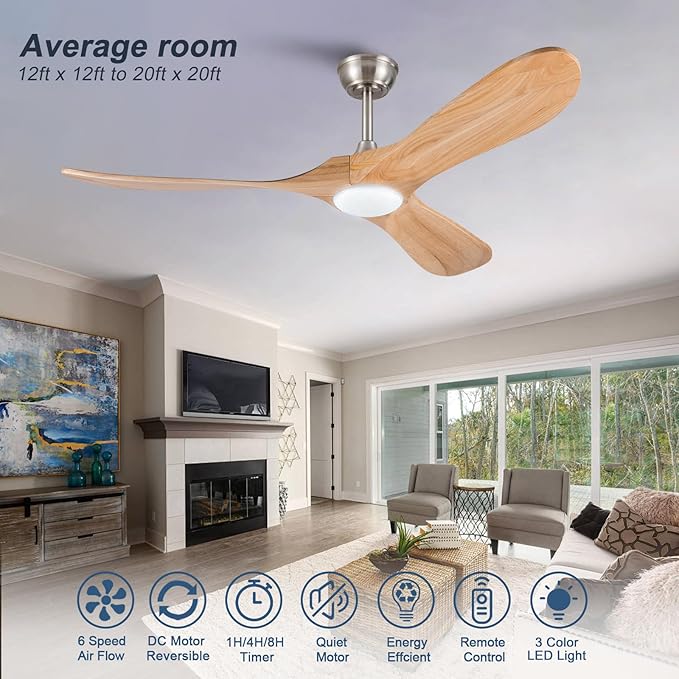 52 Inch Solid Wood Ceiling Fans
