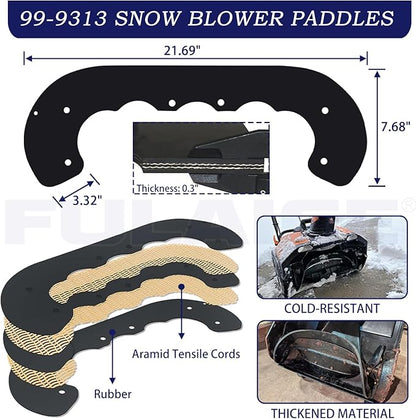 99-9313 Snow Blower Paddles with 55-8760 Scraper 55-9300 Drive Belt Replaces 88-0771, 125-1128, 55-9251, 55-9250 for Toro CCR 2000, CCR 2400 CCR 2500 CCR 2500R CCR 3000 CCR 3000E Snowthrowers