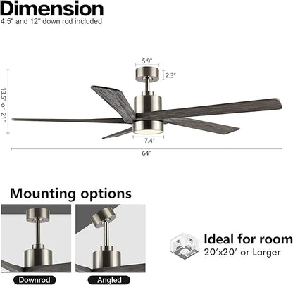 WINGBO 64 Inch DC Ceiling Fan