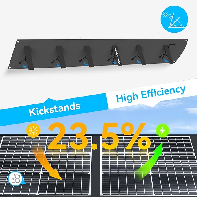Ecosonique 300W Portable Solar Panel for Most Power Stations, Foldable & Lightweight Solar Suitcase with Kickstands, 40V MC4 & Multi-Output for Solar Generators, RVs, Camping, and Outdoor Use