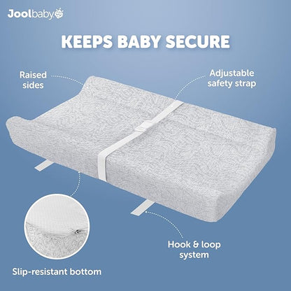 Jool Baby Changing Pad Covers (2 Pack) Soft & Comfortable, Fits Most Standard Diaper Changing Pads (Off-White & Gray-Wave)