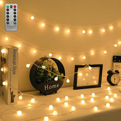 ZIMINGU LED Ball String Lights, 19.6FT 40LEDs Globe Waterproof Fairy String