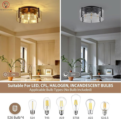17.3“ Semi Flush Mount Ceiling Light Fixture