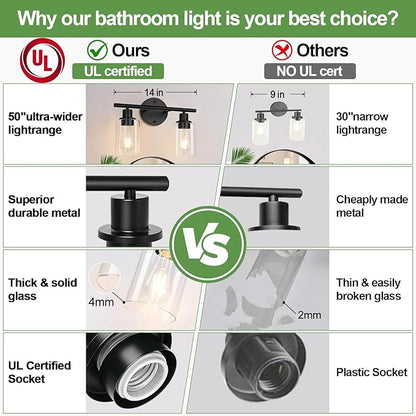 2-Light Bathroom Light Fixtures, Bathroom Wall Lamp