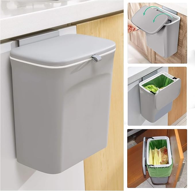 GreFusion 2.6 Gallon Compostable Trash Bags, 100 Count, Extra Thick 0.71 Mil, Certified by BPI and ASTM D6400, Perfect Fit for Small Trash Cans
