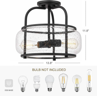 Elisha 2-Light Semi Flush Mount Ceiling Light