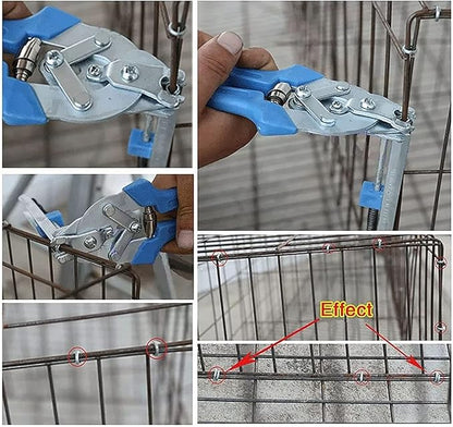 2400PCS M Nail Ring Pliers, Metal Precision Animal Cages Chicken Coop Wire Clip Buckles Kits for Chicken Rabbit Cage Building