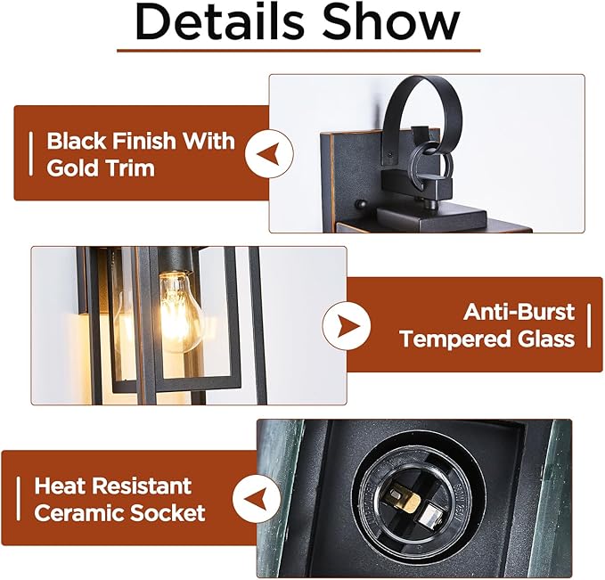 2-Pack Outdoor Wall Lights