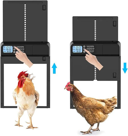 Hatching Time Smart Automatic Chicken Coop Door with Timer – Battery Operated Electric Chicken Door, Predator-Proof Safety, Weather-Resistant, Easy Install Auto Chicken Coop Door for Poultry