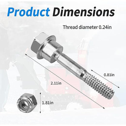 588077502 Snowblower Shear Pins Bolts - for Husqvarna Snow Blower Replacement Parts, Snow Blower Shear Bolts Kit Compatible with Husqvarna Two Stage Snow Blowers 570XP, 575XP, 580790401 (Pack of 8)
