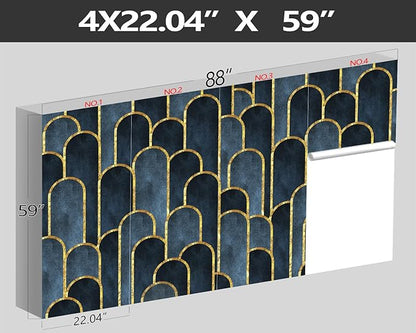 XMPMBM-Gold Geometrical Textured Fabric Wallpaper Abstraction Dark line Living Room Bedroom Bathroom Wall Mural-W 88" X H 59"（36 Square Foot）