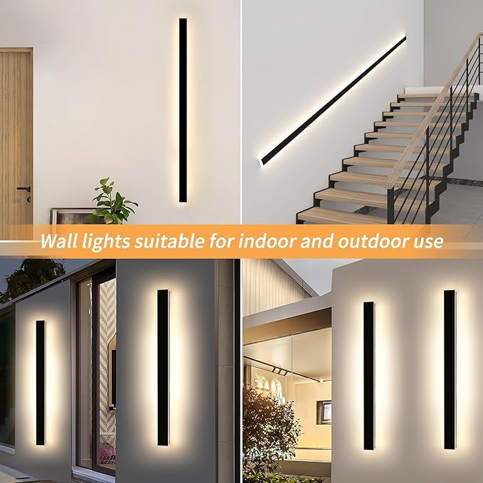 Mikeru 57" 2Pack Outdoor Wall Sconce 3000K Warm White