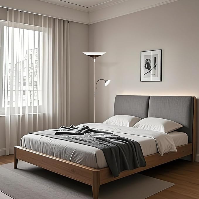 Brown Torchiere LED Floor Lamp