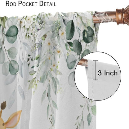 Kids Safari Animal Curtains Woodland Wildlife Jungle Animals Window Treatments for Boys Girls Bedroom Cute Cartoon Lion Nursery Children Drapes for Living Room W42xL54(Decor)