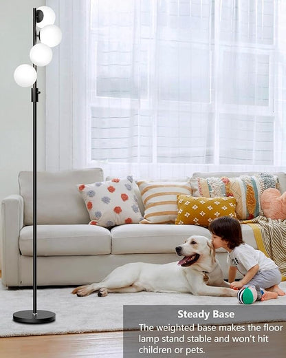 Lightdot Dimmable Globe Floor Lamp, Mid Century Modern Floor Lamp