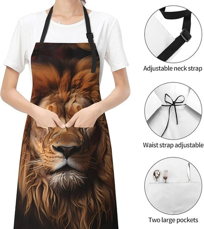 Tyrannosaurus rex Heavy Duty Waterproof Apron with Pockets for AdultsResistant Grilling, Gardening, Painting