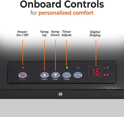 Comfort Zone 10,000W Hard-Wired Garage Heater – Industrial & Commercial Ceiling Mount, 240V Fan-Forced Heater with Remote, Digital Thermostat, Timer, 2 Heat Settings, Overheat Protection, Black