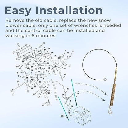06900438 Upper Traction Auger Cable Replacement for Ariens Classic 24 E,Compact 20 24,SNO-Tek 24 120V 28 120V,ST24LE Snow Blower,Drive Cable Fit for Ariens Snow Blower Parts