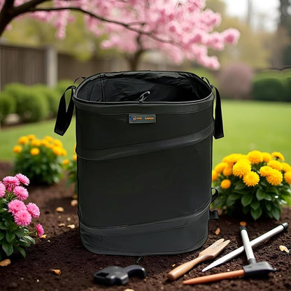 YUDI & GARDEN 19 Gallon Square Collapsible Yard Waste Bin｜Collapsible Trash Can｜Camping Trash Can, for Collecting Weeds or Yard and Party Waste