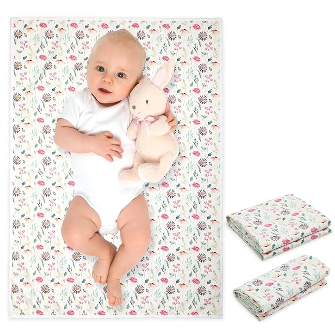 Vegan Leather Baby Changing Mat - Wipeable Portable Changing Pad, Foldable Travel Changing Mat for Baby, Newborns Toddlers Shower Gifts (Colorful Floral,20"*28")