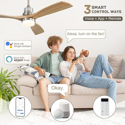 Sofucor 52 Inch Smart Ceiling Fan, Indoor/Outdoor Ceiling Fans