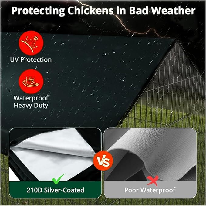 Poultry Fence Breeding Cage Cover - Heavy Duty Chicken Enclosure Protector, Waterproof Dust Shield | Multi-Purpose Chicken Coop Tarp Cover Waterproof, Warm Ventilated Barrier for Hen Coop, Rabbit Hutc