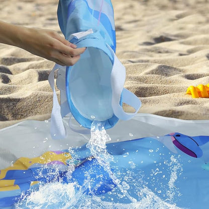 Baby Beach Pool,Pool for Toddlers 1-3,Beach Puddle Pool Toddler and Beach Puddle, Foldable Kiddie Pool with Waterproof Carrying Bag,Portable Baby Beach Pool for Outdoor Summer Vacation