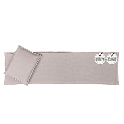SAUNASOFA™ Sauna Mat & Pillow Set – 3 seater sauna seat cushion and pillow for indoor and outdoor infrared or finnish sauna – luxury sauna gift in taupe