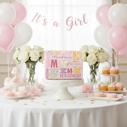Personalized Baby Blanket for Boys Girls, Ship Next Day, Custom Name Blanket with Name, Printed in USA, Personalized Gifts for Baby Shower Birthday Christmas, Soft Blankets for Newborn Kids Adult