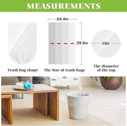 10 Gallon 200 Counts Medium Trash Bags Tall Kitchen Garbage Bags by Teivio, 9 Gallon 10 Gallon 11 Gallon,Bathroom Trash Can Bin Liners, Intended for Home,Plastic Bags for office kitchen, Clear