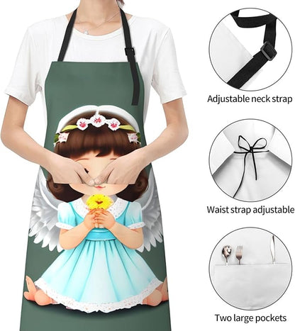 Multidimensional Space Heavy Duty Waterproof Apron with Pockets for AdultsResistant Grilling, Gardening, Painting