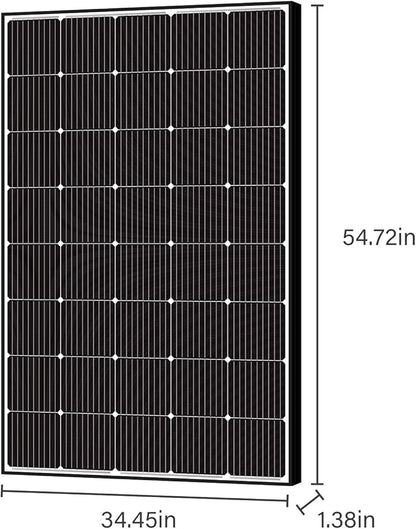 Newpowa 250W Solar Panel Monocrystalline for 12V 24V Norminal System with High-Efficiency Voltage Boost 15V Cells Works Best with MPPT Controller Charger Off-Grid for RV Marine Boat 250 Watts