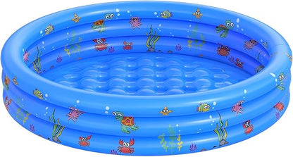 Garden Round Inflatable Baby Swimming Pool, Portable Inflatable Child/Children Little Pump Pool,Kiddie Paddling Pool Indoor&Outdoor Toddler Water Game Play Center for Kids/Girl/Boy