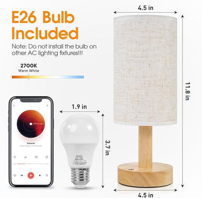 Small Cordless Touch Bedside Table Lamps Set of 2, Minimalist Dimmable