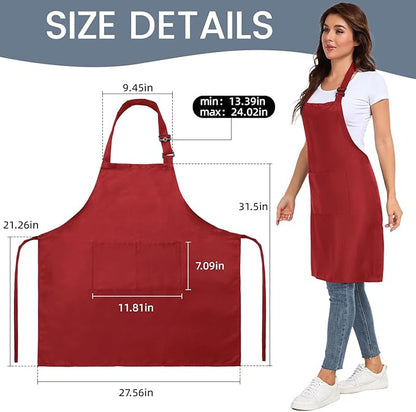 2 Pack adjustable apron with 2 pockets for men and women, waterproof and oil Resistant
