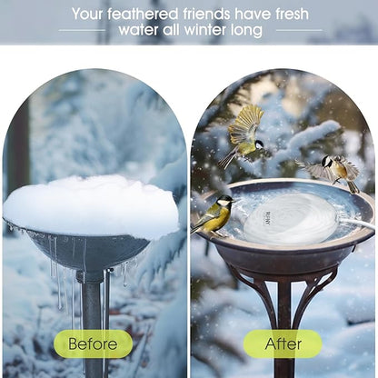 100W Bird Bath Heater for Outdoors in Winter, RIFNY Birdbath Deicer Water Heater Submersible for Bird Chicken Drinking with Thermostatically Control and Auto Shut-Off, Full-Covered Aluminum, 10FT Cord
