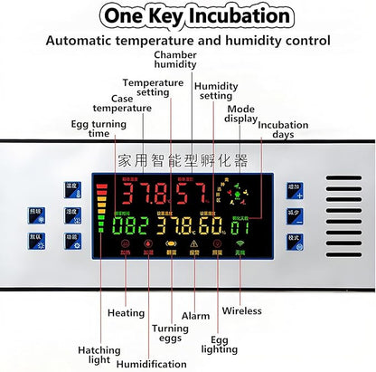 Poultry Pigeon & Game Bird Egg Incubators with Auto Turn & Smart Temp/Humidity Control & Egg Candler Poultry Hatcher Machine for Hatching Eggs Adjustable Rollers for Any Egg Size 272eggs